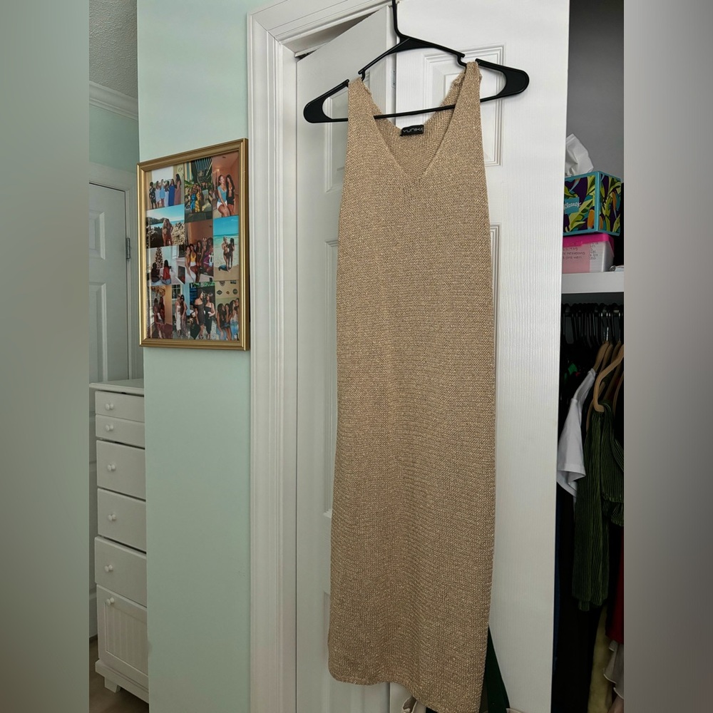 Sparkly gold sun dress
